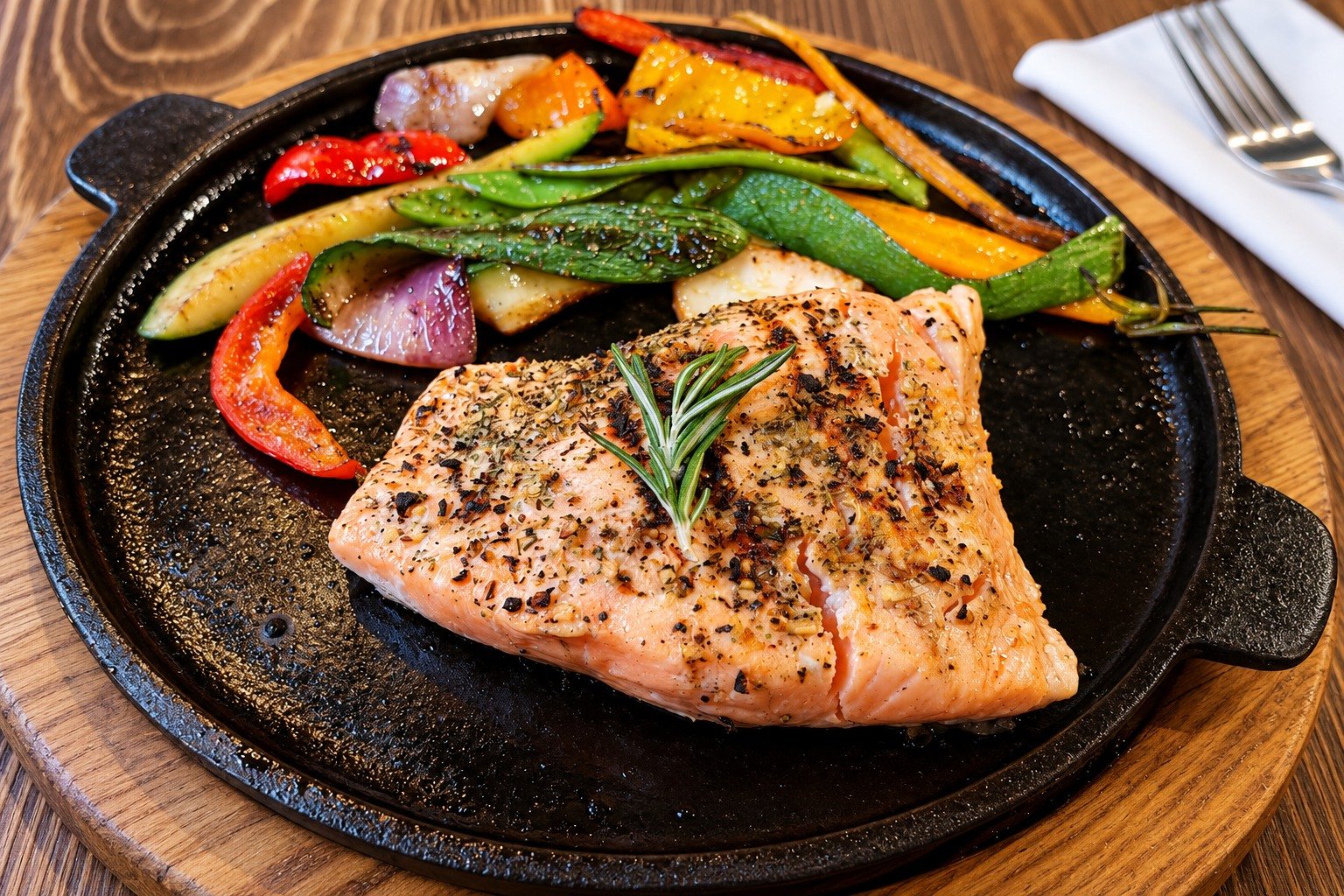 Salmón con verduras